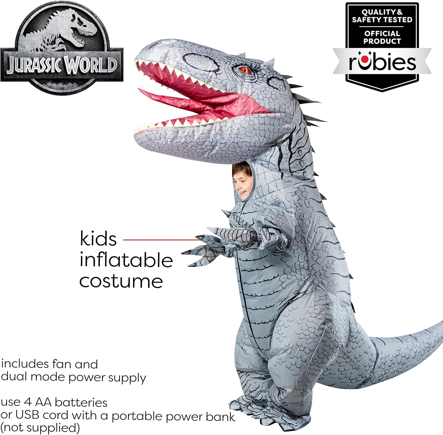 Detalle de Rubies Jurassic World Indominus Rex Inflatable Costume for Kids, Unisex