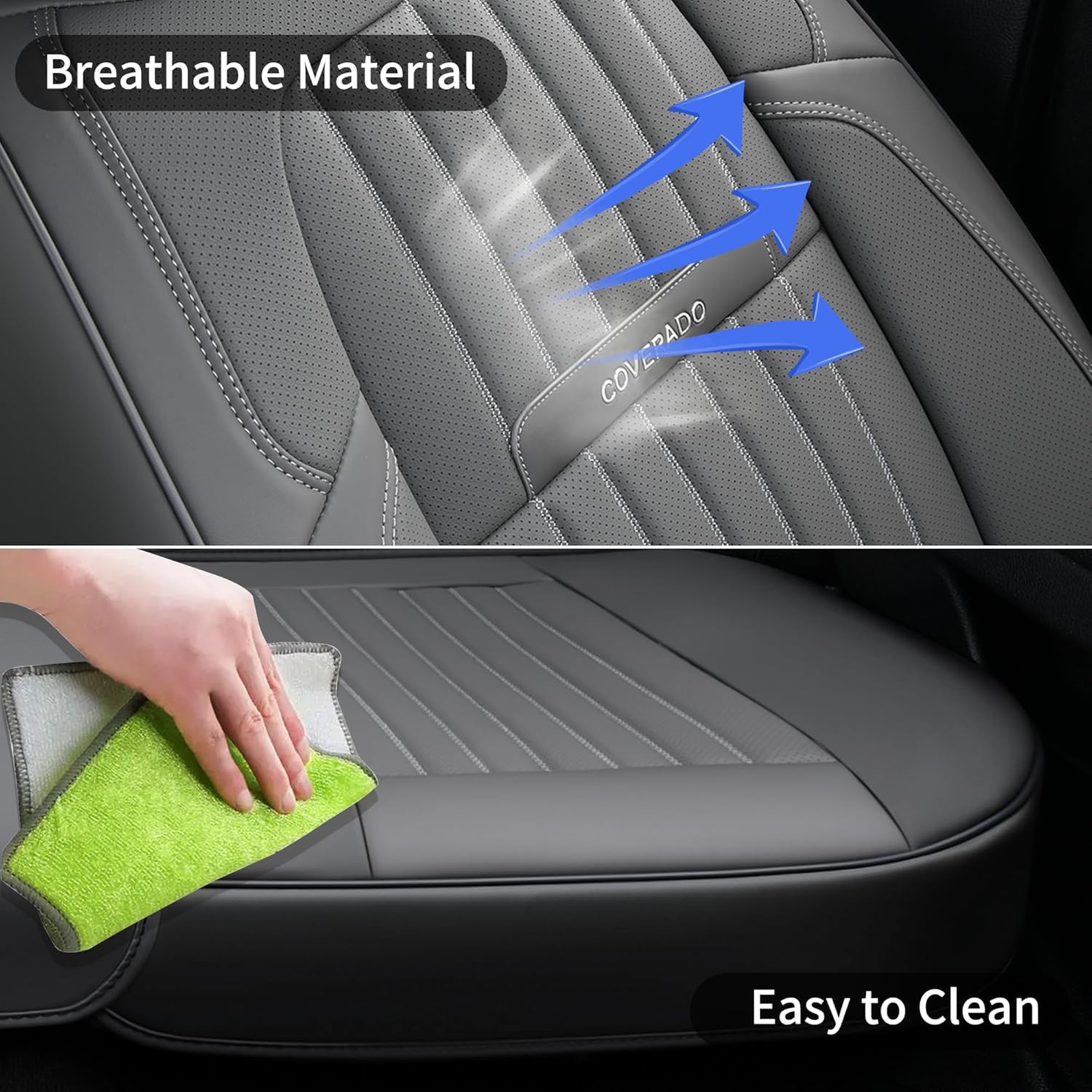 Thumbnail 4 de Coverado Front Seat Covers 2PCS Gray