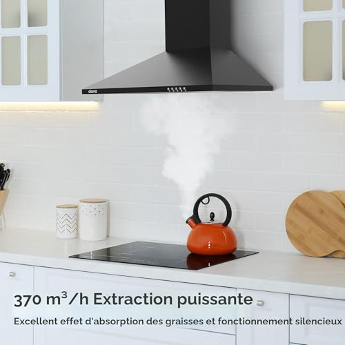 Detalle 2 de CIARRA CBCB6201 Hotte aspirante 60 cm – Noir, 404 m³/h, classe A++