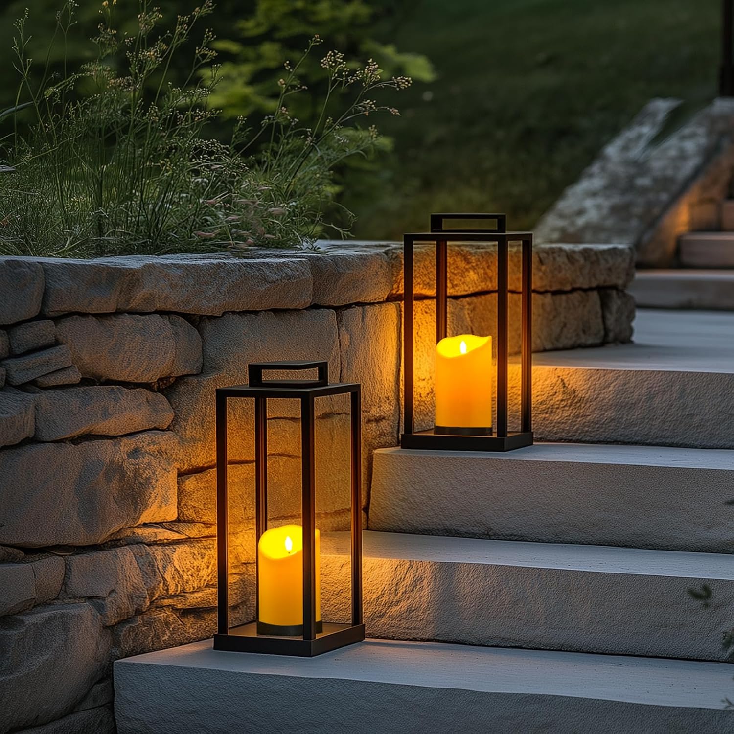 Detalle 2 de Homemory HPILLAR Flameless LED Candles, 4 x 6-Inch Waterproof Set of 2