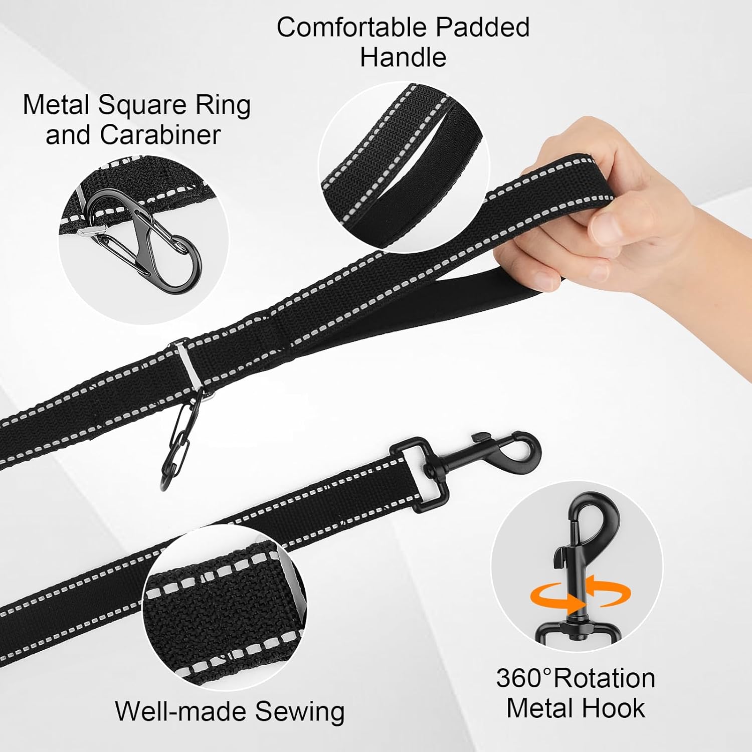 Thumbnail 1 de Long Line Dog Training Lead 3m–20m Reflective Nylon Leash with Padded Handle