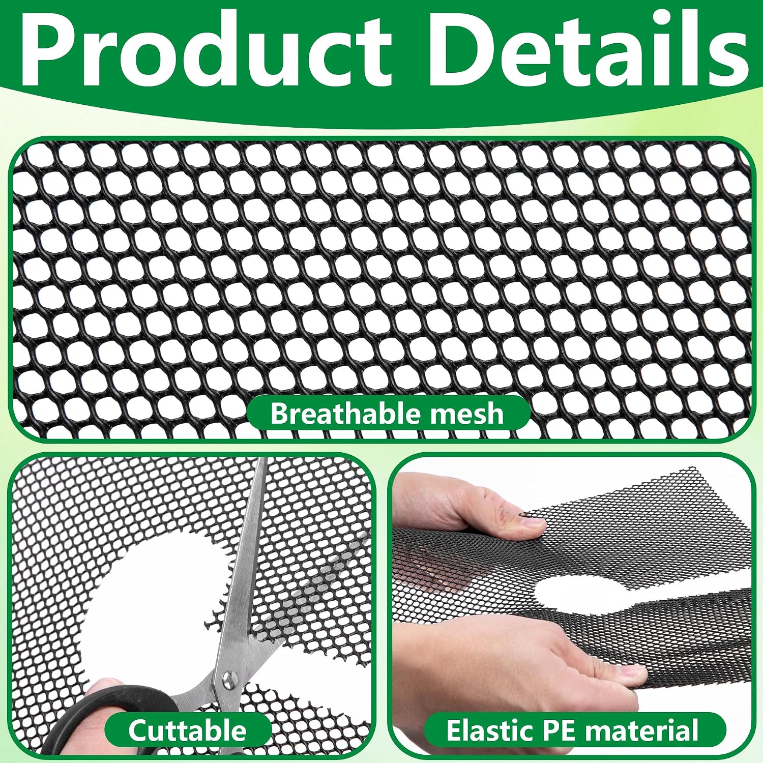 Detalle de Adnee 11.8-Inch Plant Pot Grids, 8-Pack Cuttable PE Soil Covers