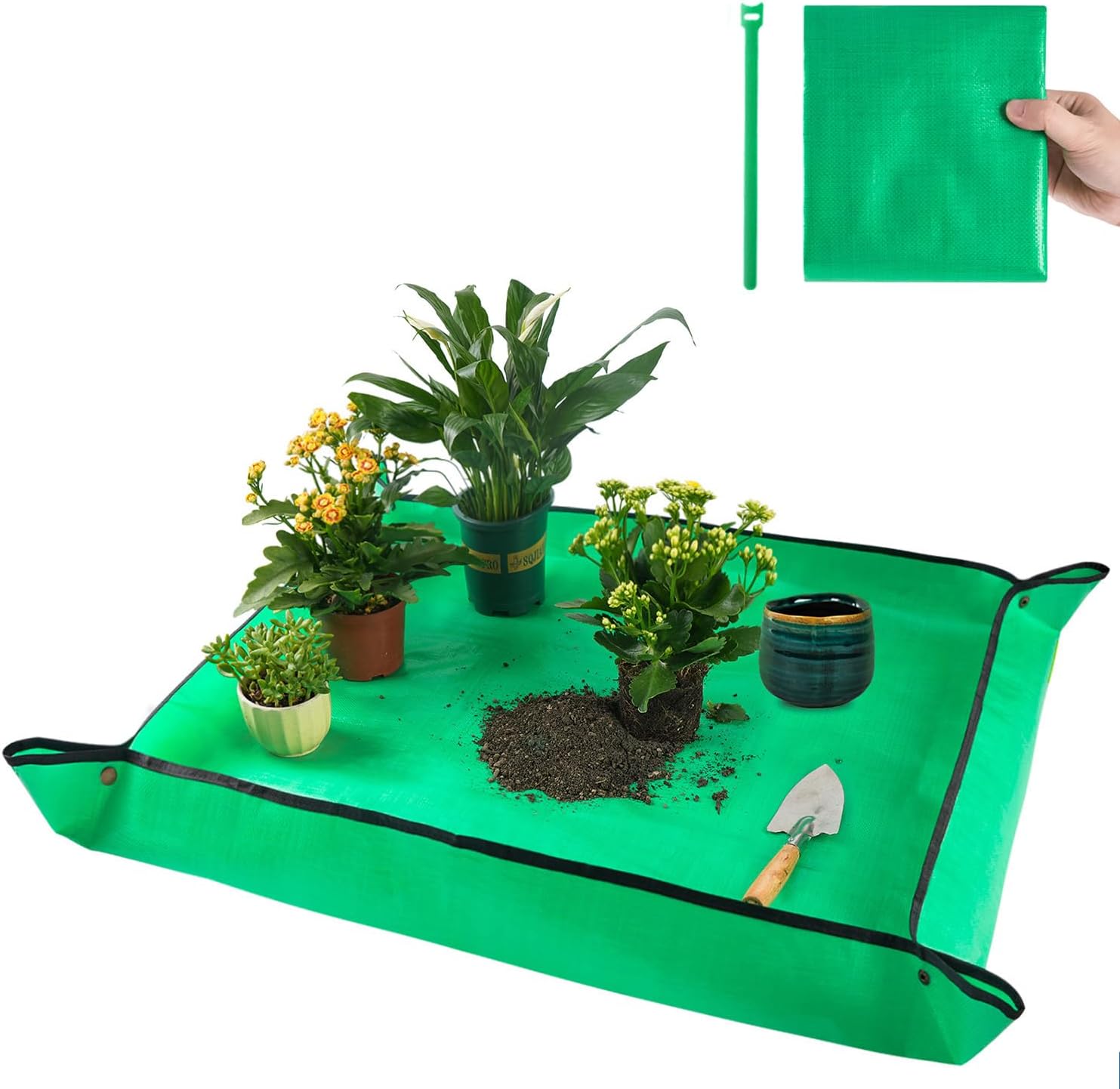 Detalle de Onlysuki PP-0081 Plant Repotting Mat, 39.5" × 31.5", Waterproof PE