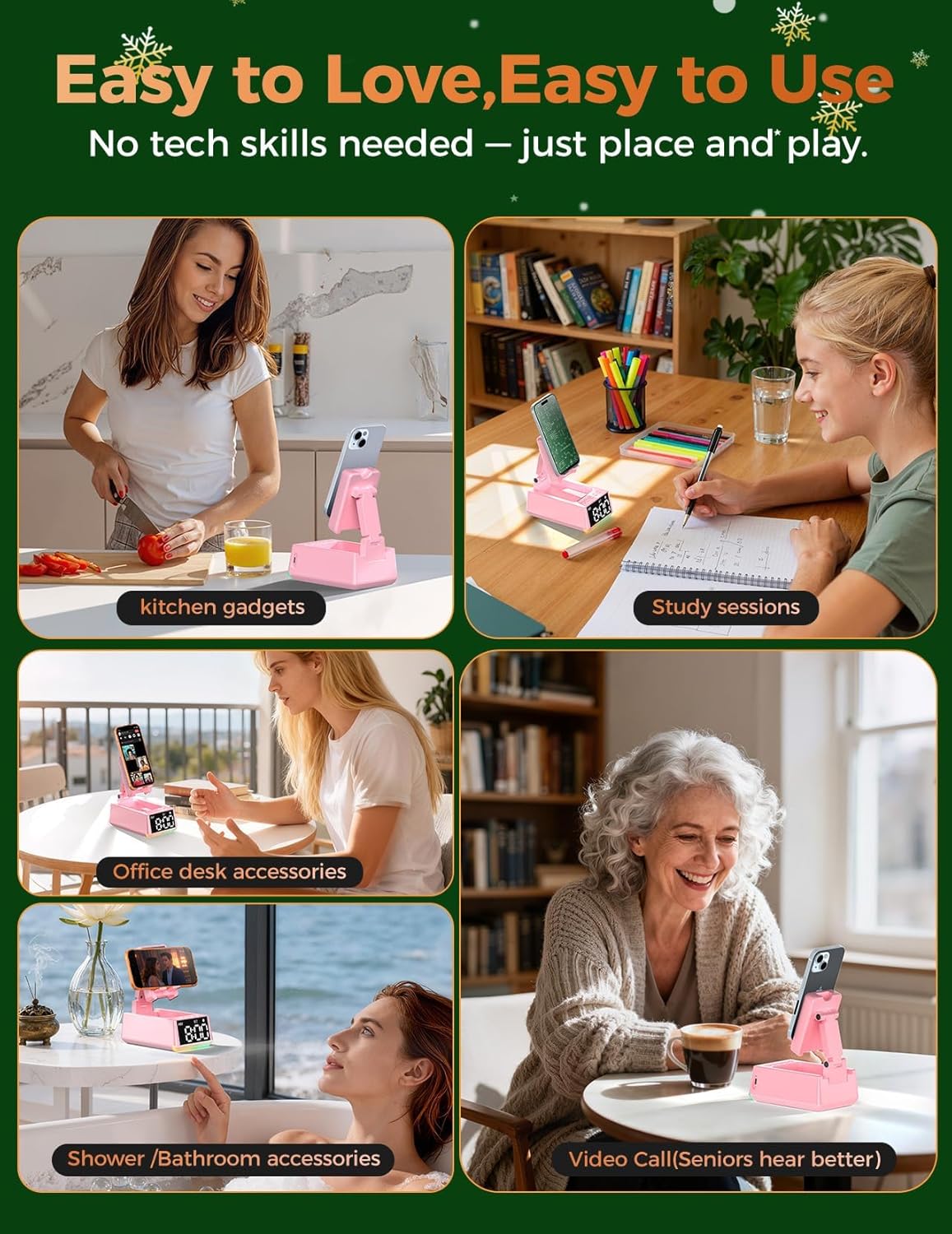 Thumbnail 5 de BBL Gift for Men & Women: Portable Induction Speaker with Stand, Clock and No-Bluetooth Instant Sound