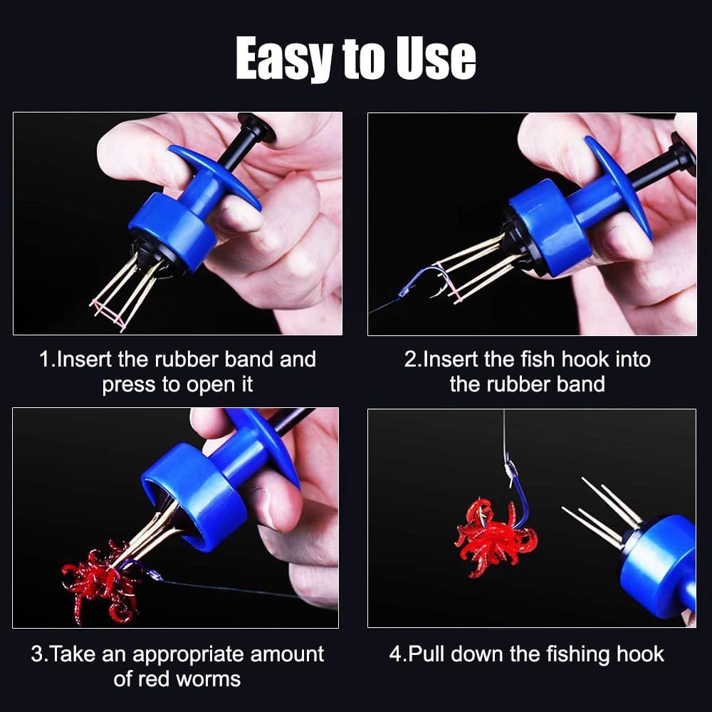 Thumbnail 2 de MiOYOOW Pellet Bait Bands – 2 Pcs Pellet Bander Tool with 2mm Rubber Rings (20,000 Ties) for Outdoor Fishing