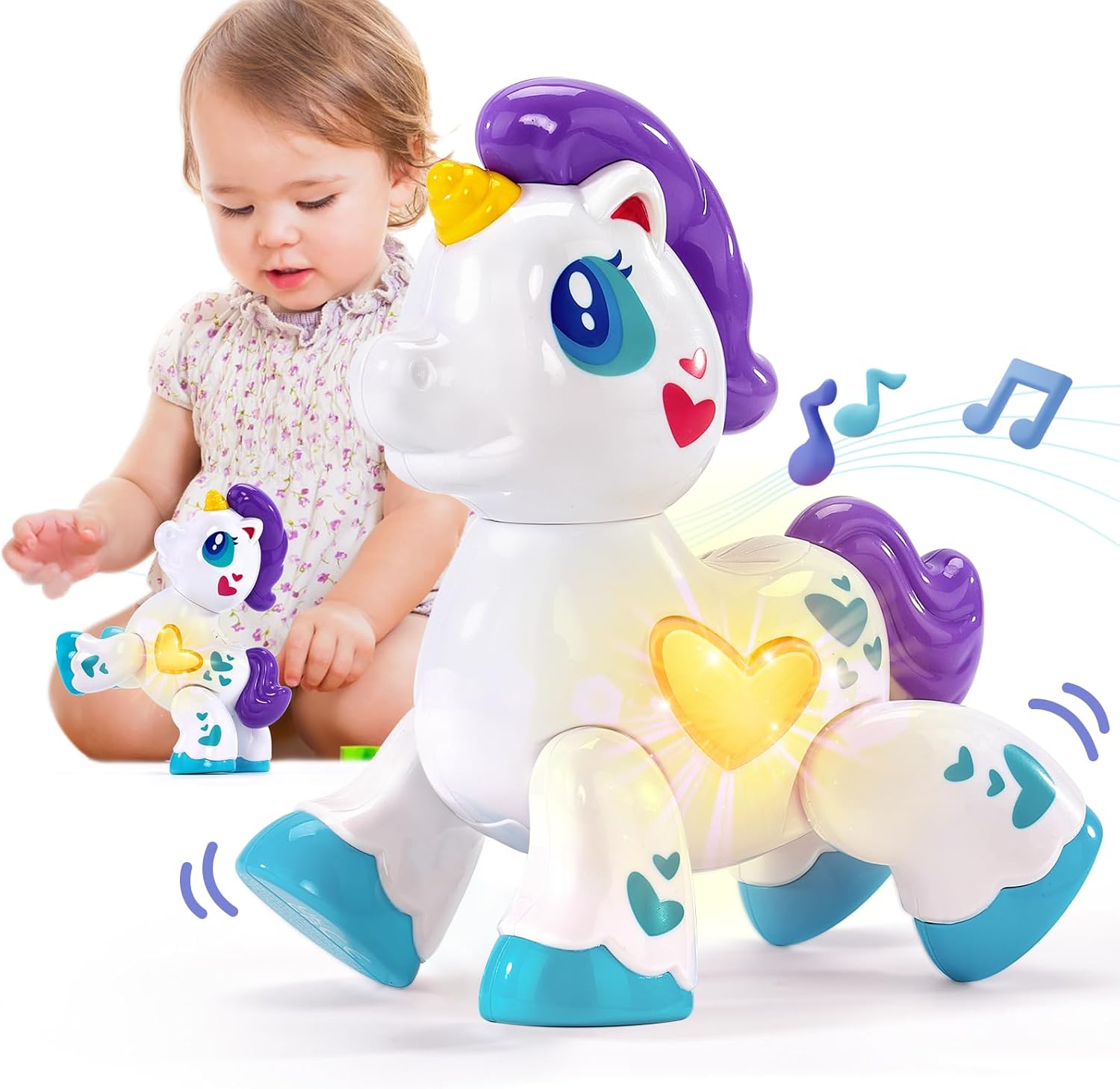 Detalle de hahaland Unicorn Toy for 1 Year Old, Musical