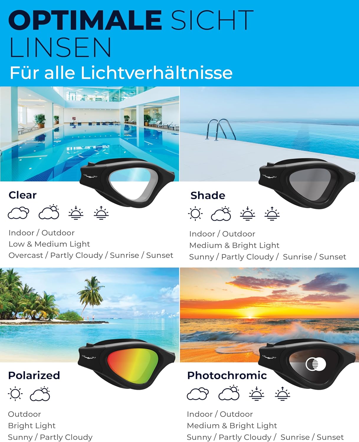 Thumbnail 4 de AqtivAqua Schwimmbrille DX – Weites Sichtfeld, UV-Schutz, Anti-Beschlag, Auslaufsicher, Silikonband-Anpassung