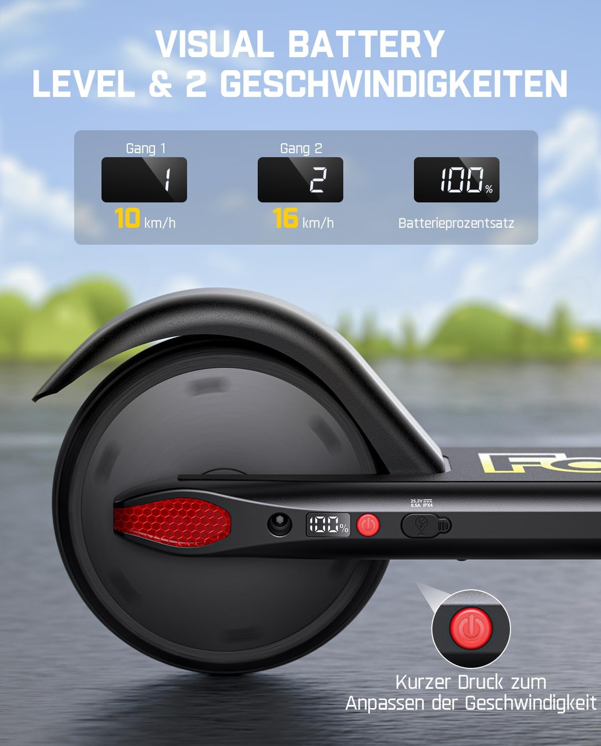 Thumbnail 1 de FanttikRide C9 – Elektroroller für Kinder 8–12 Jahre, faltbar, verstellbarer Lenker, 10/16 km/h