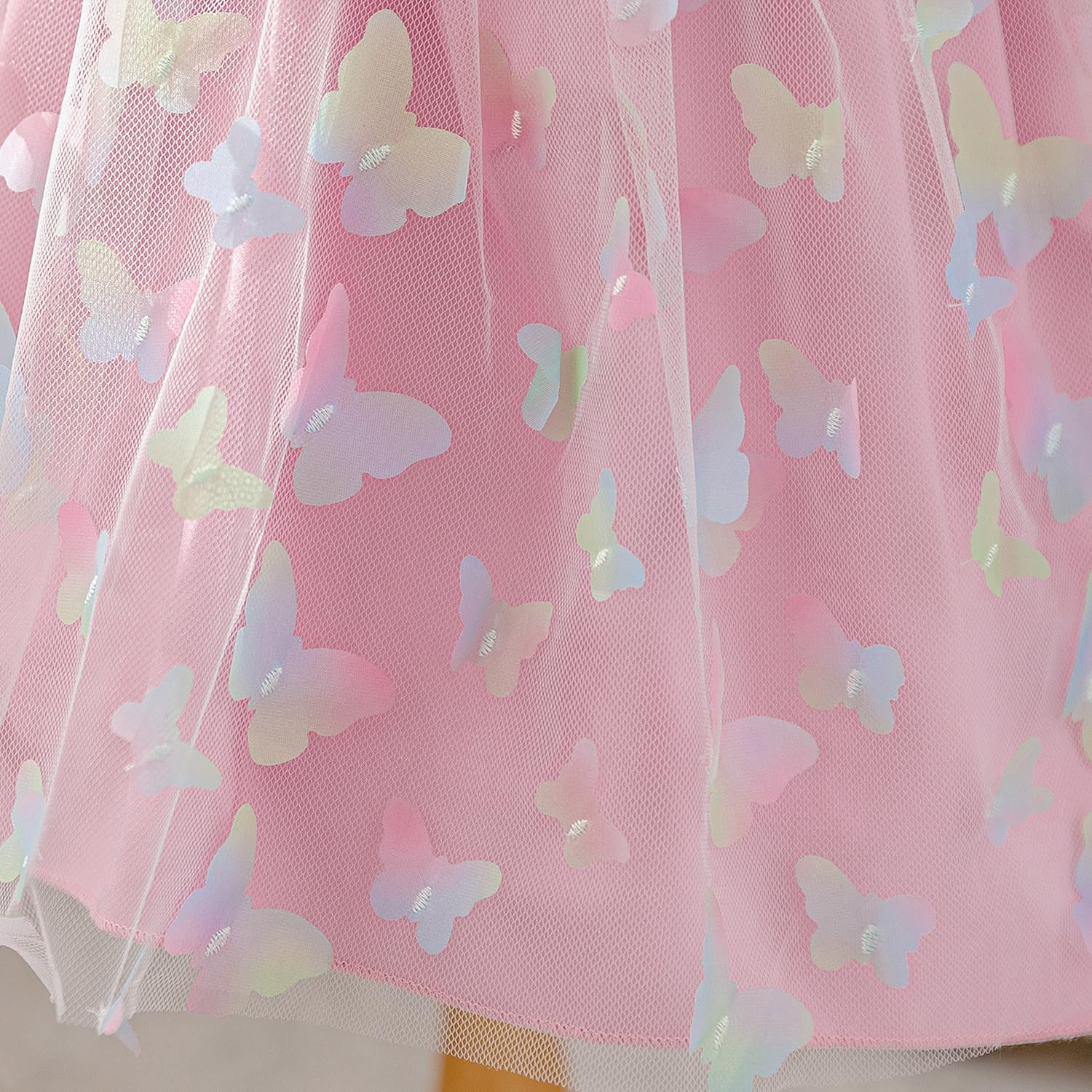 Thumbnail 6 de NNJXD Baby Girl Rainbow Tulle Dress: Fairy Butterfly Party Attire for Toddlers