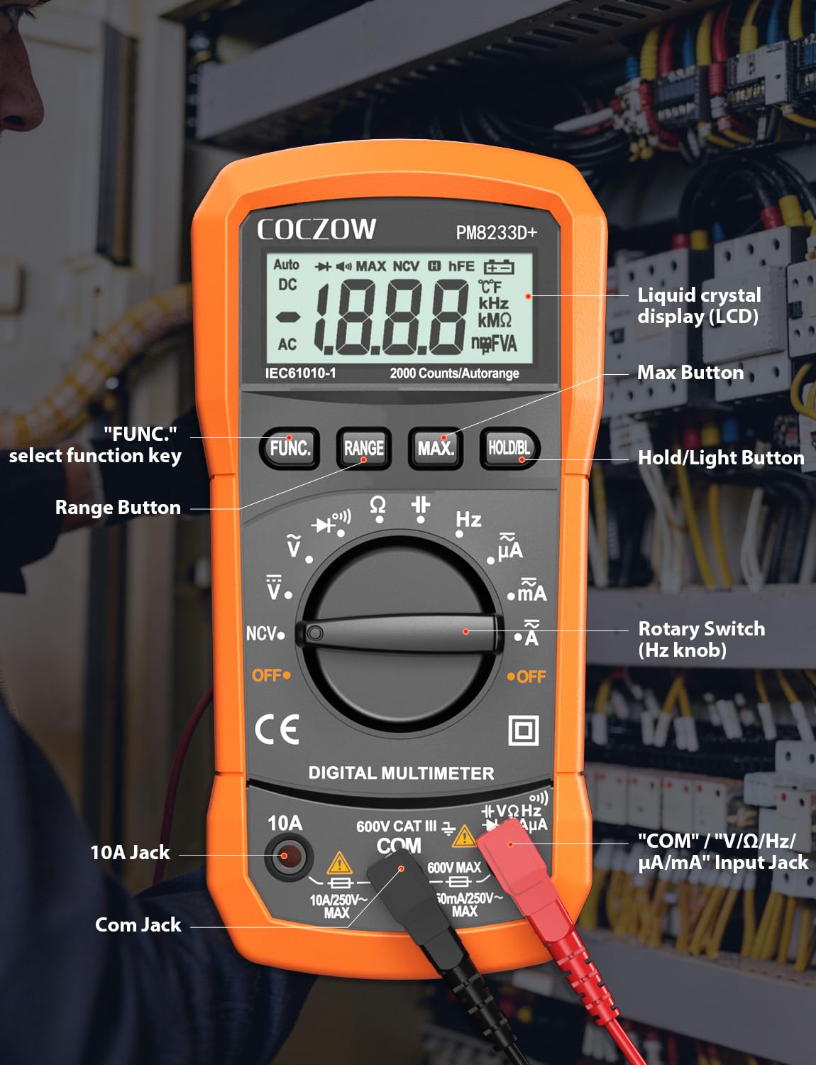 Detalle 2 de Digital-Multimeter Automatikbereich, Multimeter 🎛