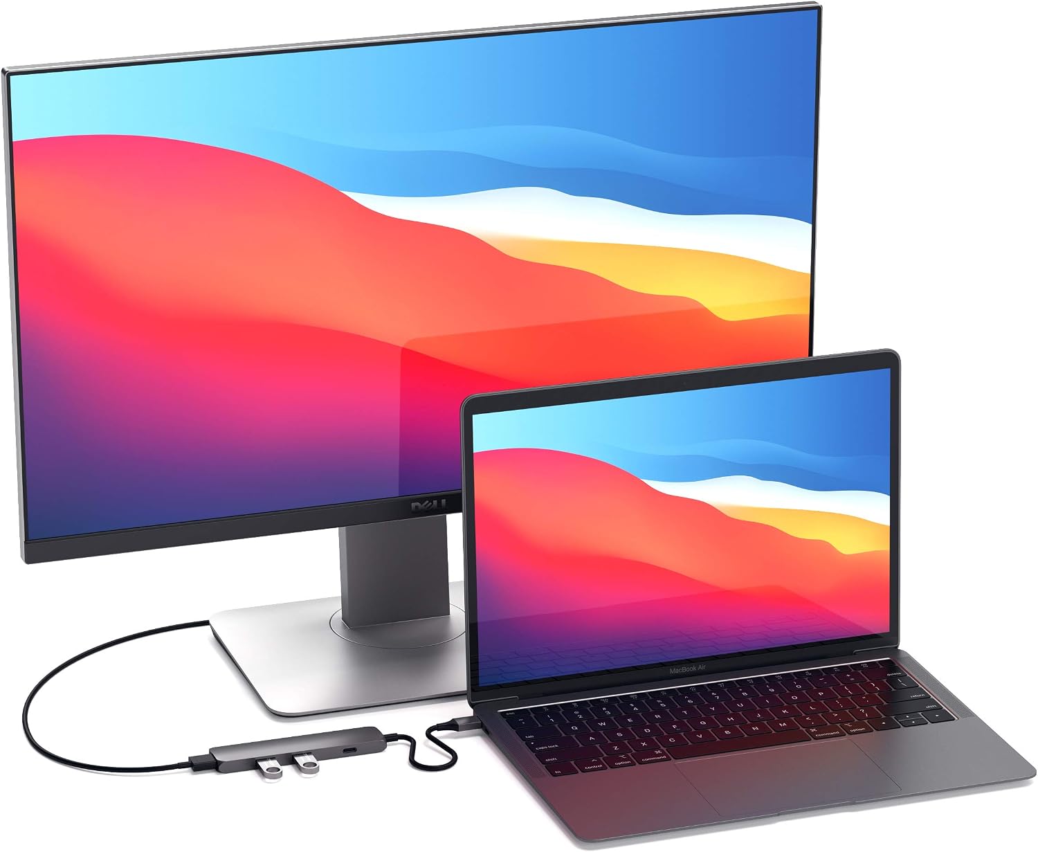Detalle de SATECHI Hub USB‑C 4 en 1 Slim Classic (PD 60W, HDMI 4K@60Hz, Ethernet, USB‑A 10Gbps) – Gris sidéral