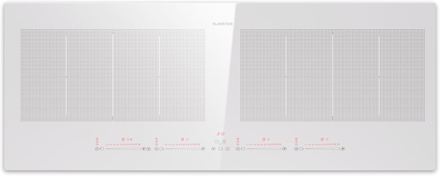 Detalle de Klarstein płyta indukcyjna 90 cm, 4 pola, 7200 W, Flex i sterowanie dotykowe