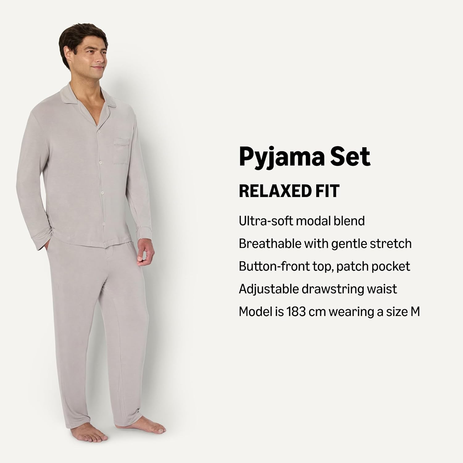 Thumbnail 1 de Amazon Essentials x Sofia Grainge men’s pyjama set with relaxed fit and soft modal jersey