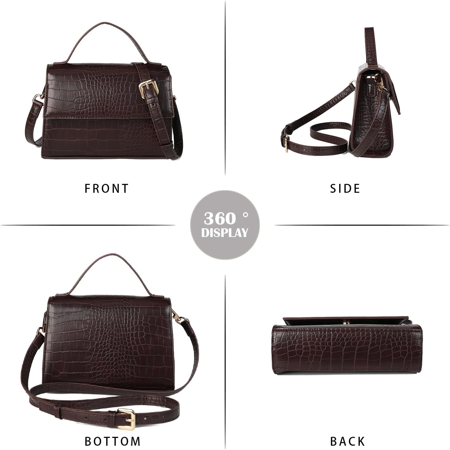 Detalle 2 de AFKOMST small hobo bag with crocodile look 20cm