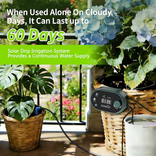 Thumbnail 4 de Sistema de Riego Solar para Jardín KINEVI: Kit de Goteo Autorriego con 15 Cabezas, ideal para exterior e interior