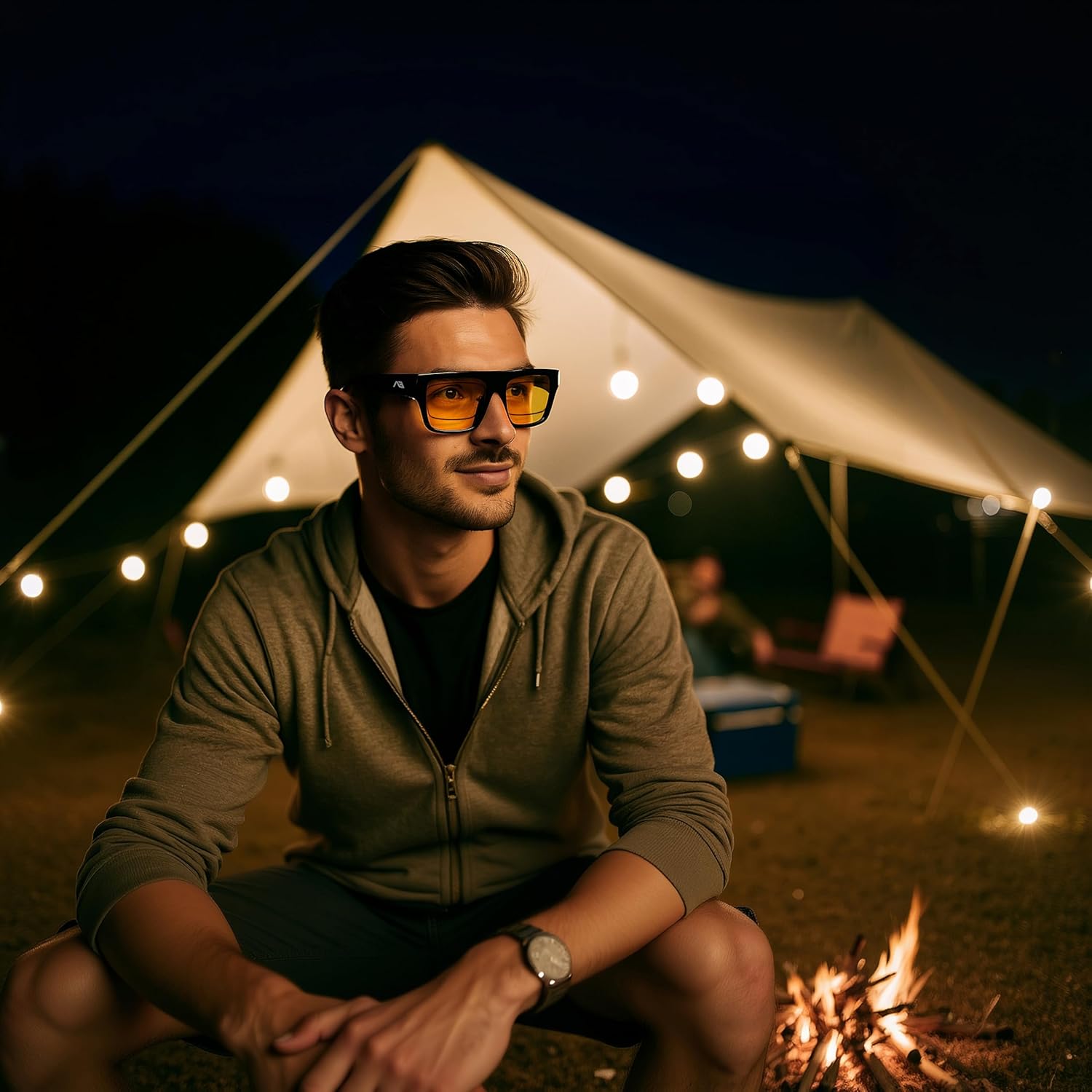 Detalle 2 de Kimorn Night Vision Driving Glasses – Fit Over Glasses, Yellow Tint, Anti-Glare (Oversized)