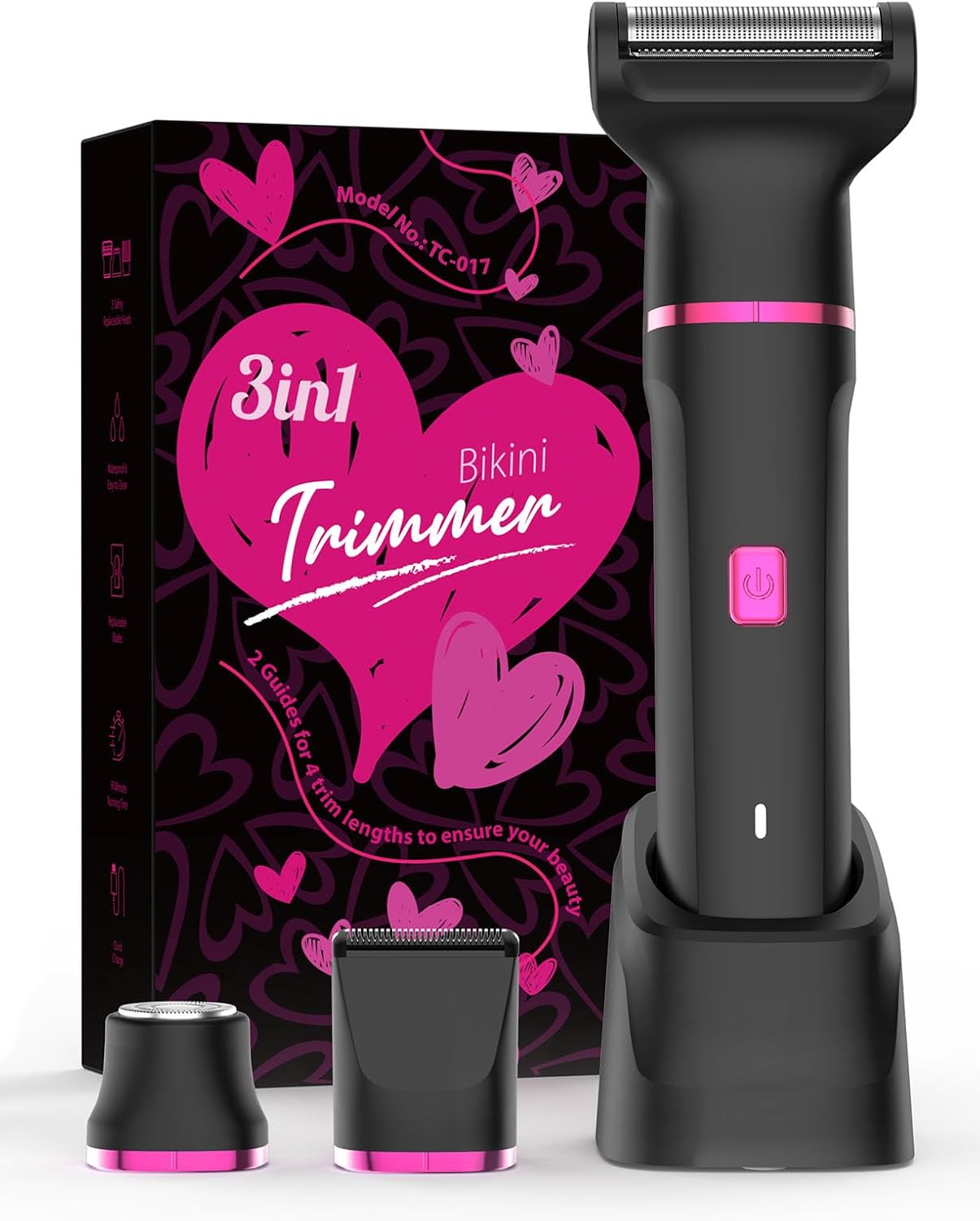 Bikini Trimmer for Women — Waterproof Wet & Dry Electric Foil Shaver with Rechargeable Dock