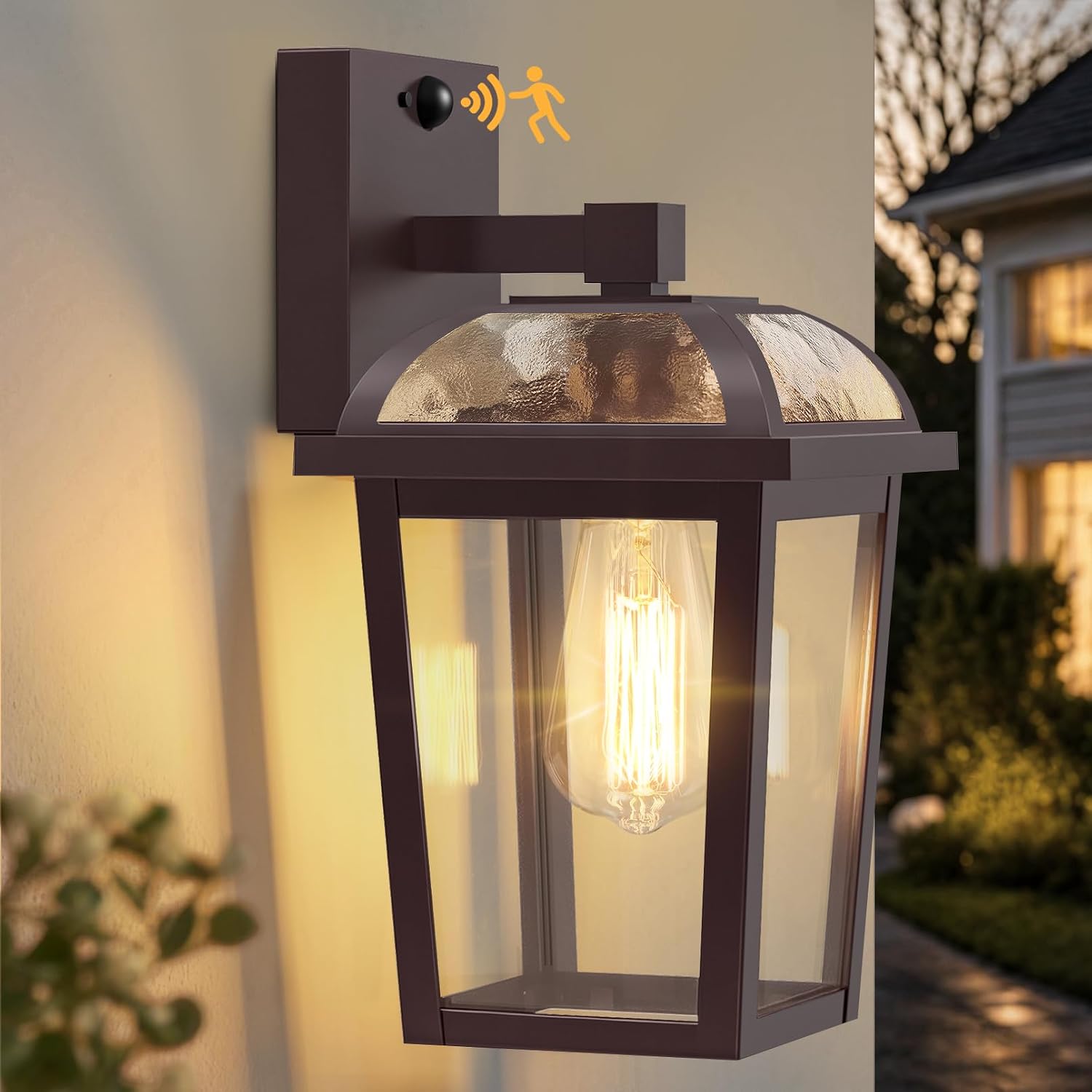 Detalle de Outside Lights with Motion Sensor by OYKYOHEI: PIR Outdoor Wall Light with Dusk Till Dawn, E27 (Bulb Not Included)