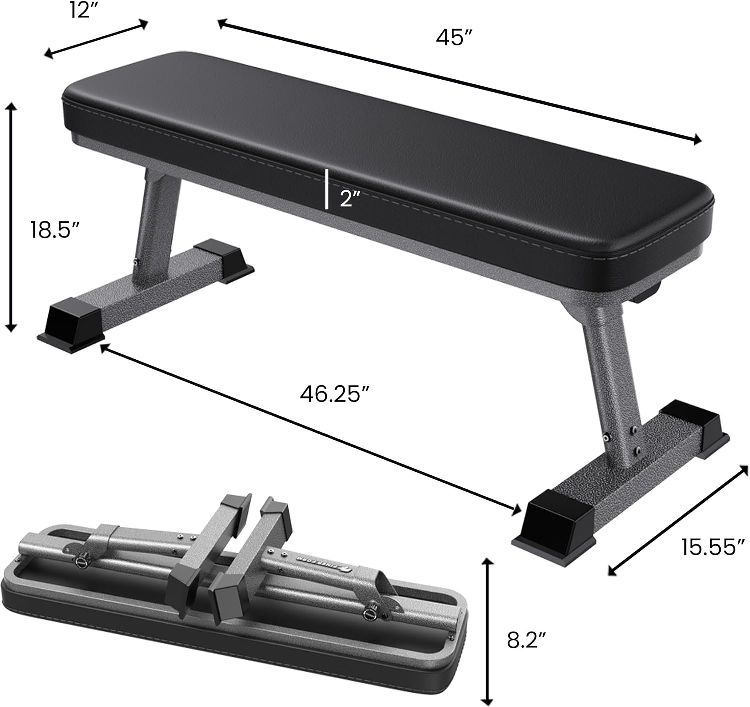 Thumbnail 5 de Finer Form Folding Flat Weight Bench, 1,000 lb Capacity