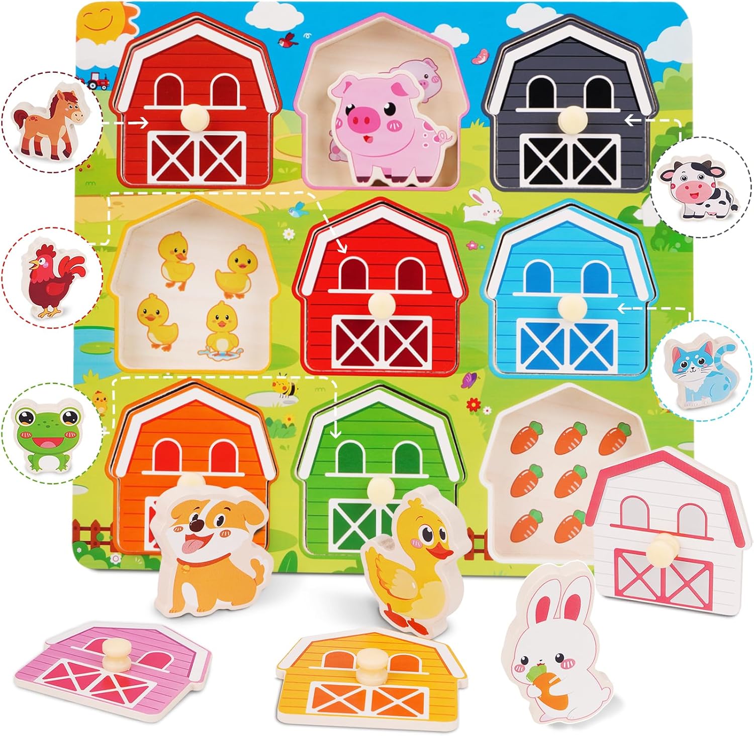 Detalle de Holzpuzzle Montessori Tierpuzzle ab 1 Jahr