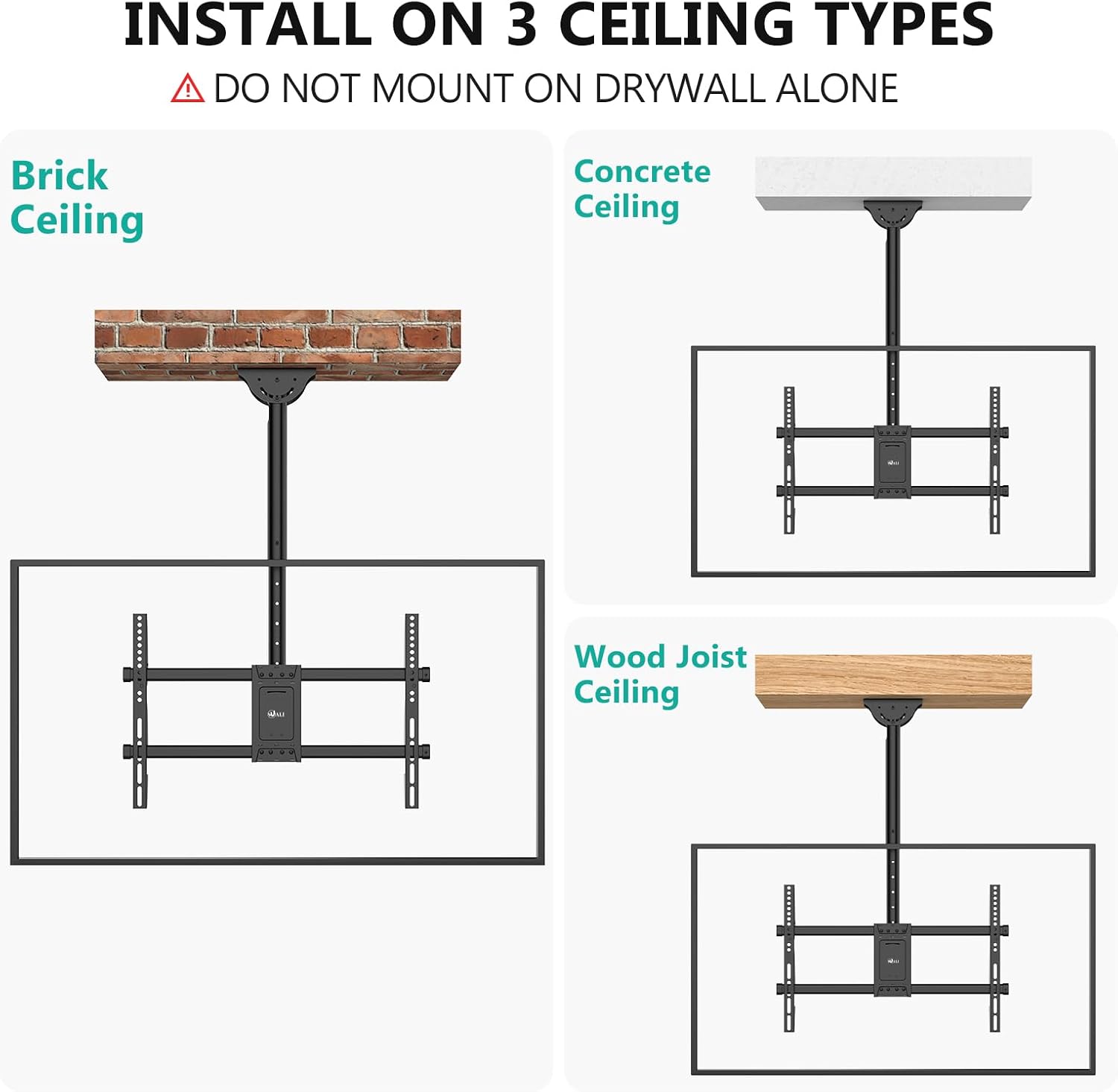 Detalle 2 de WALI Ceiling TV Mount for 37–80-Inch TVs