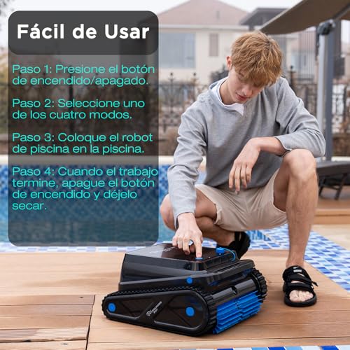 Thumbnail 9 de EVERCROSS BOT U8: Robot limpiapiscinas sin cable con app para fondo, paredes y línea de agua