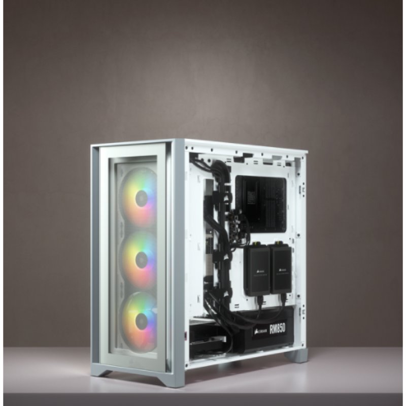 Thumbnail 1 de Corsair iCUE 4000X RGB Cristal Templado USB 3.0 Blanca - Torre ATX media