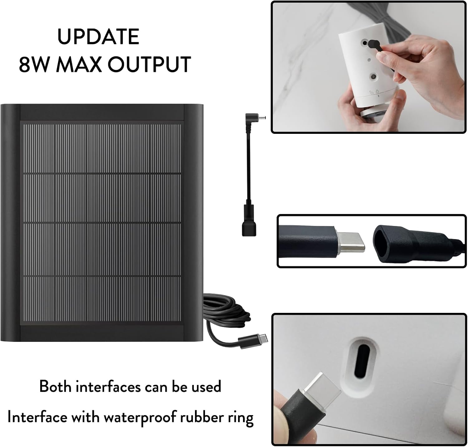 Detalle 2 de 8W Solar Charger for Ring Camera ⚡