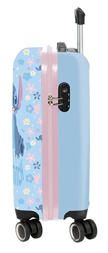 Detalle de Stitch Happy Trolley de Cabina 20" de Safta: maleta con ruedas, candado y ligereza para viajes rápidos