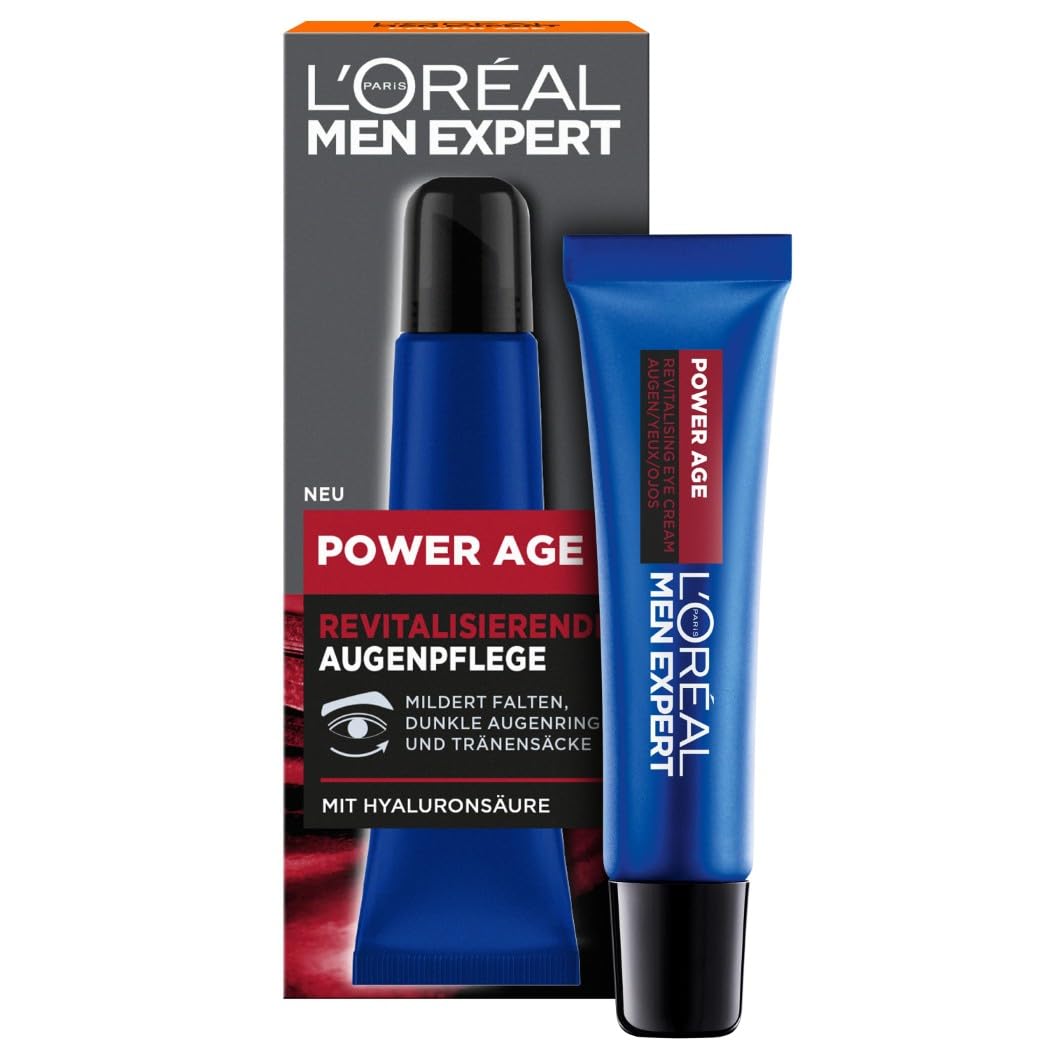 Detalle de L'Oréal Men Expert Power Set gegen Falten – Pflegeauto für Herren (2 x 50 ml, 1 x 30 ml, 1 x 15 ml)