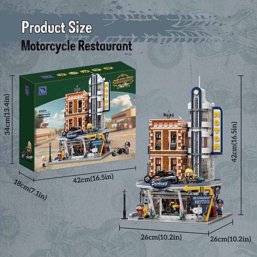 Thumbnail 6 de PANTASY Retro Motorrad-Diner Bar Bauset 2994 Teile
