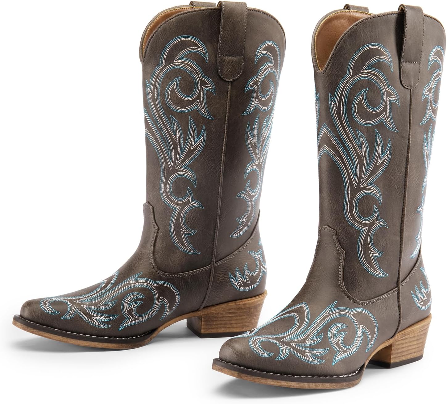 Detalle 1 de DREAM PAIRS Women's Mid-Calf Cowboy Boots