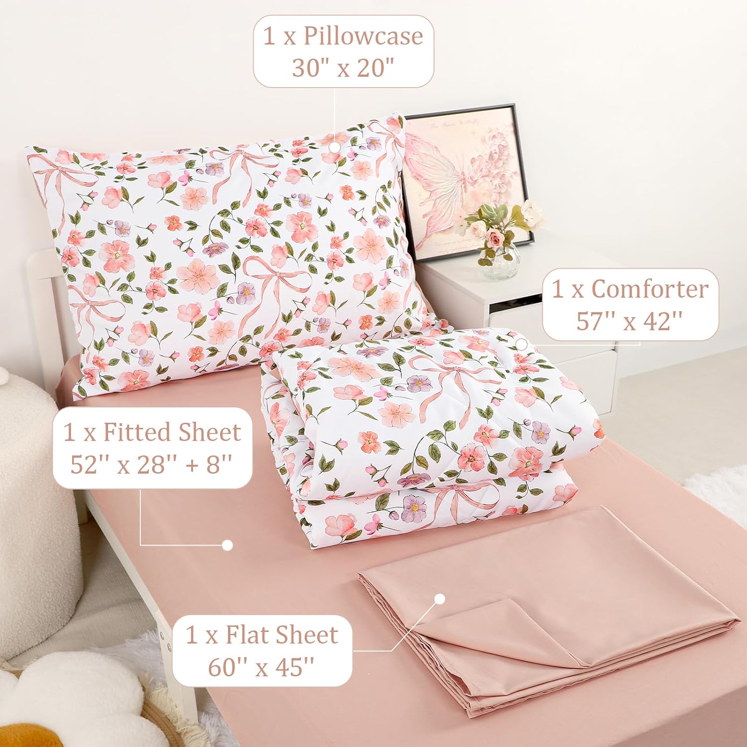 Detalle de TANOFAR Toddler Bedding Set Microfiber