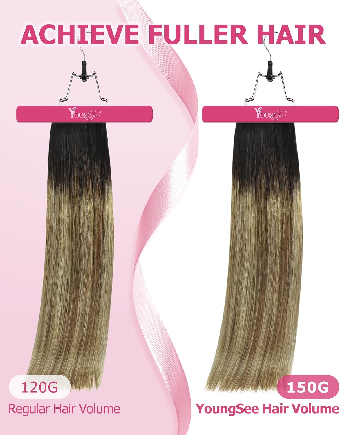Detalle 2 de YoungSee Clip-in Hair Extensions 22 Inch