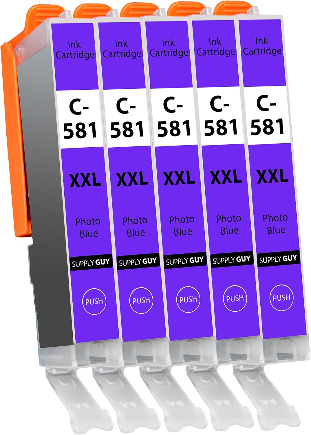 Detalle de Supply Guy 581XXL Ink Cartridges Photo Blue — 5-Pack for Canon CLI-581 XXL (Photoblue)