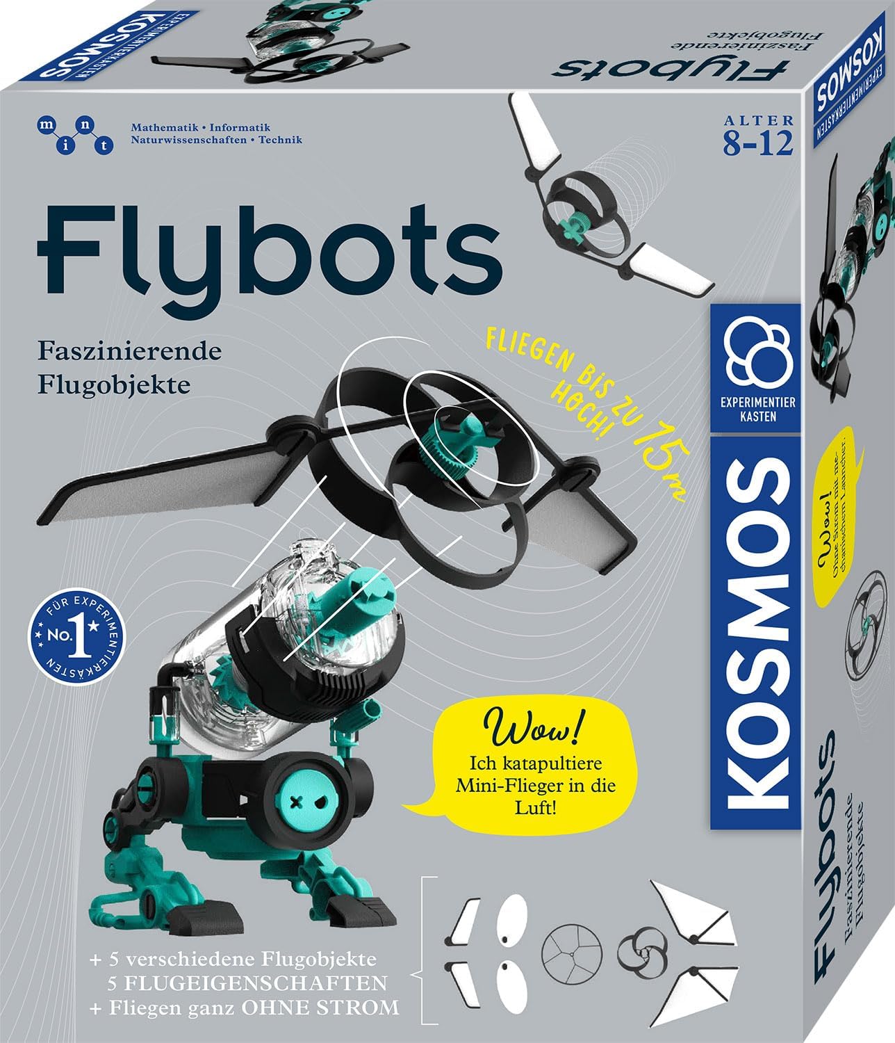 Detalle de Kosmos 621339 Flybots experimenteerset met veermechanisme en vijf vliegende objecten