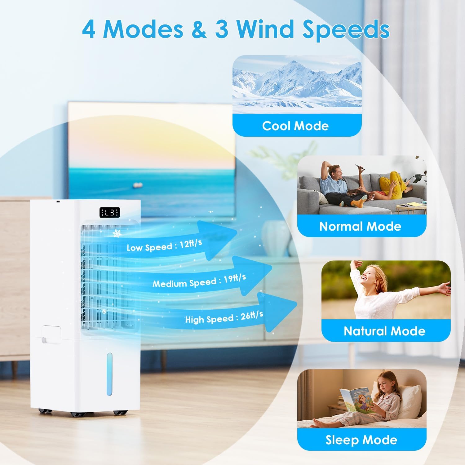 Detalle 2 de Swamp Cooler 6L Windowless Portable Air Conditioner (3-in-1) with Remote