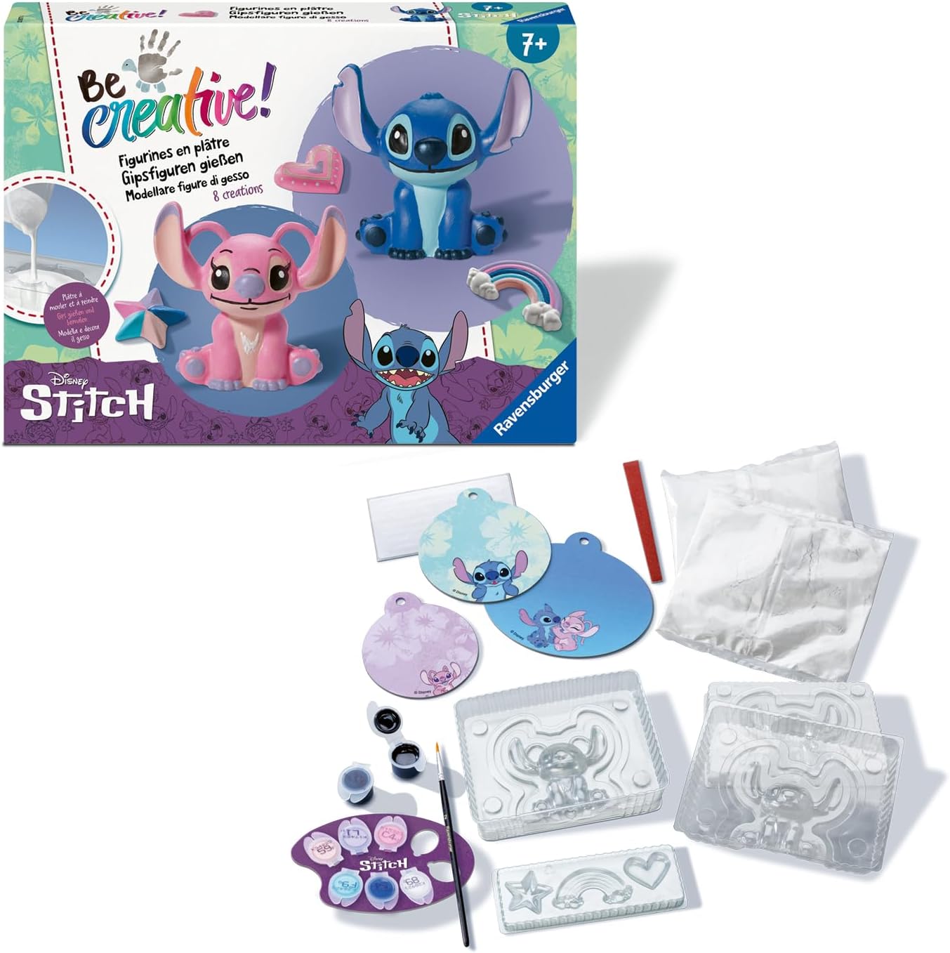Detalle 2 de Ravensburger Be Creative Maxi Stitch – kit creativi in gesso con stampi e colori, per bambini dai 7 anni