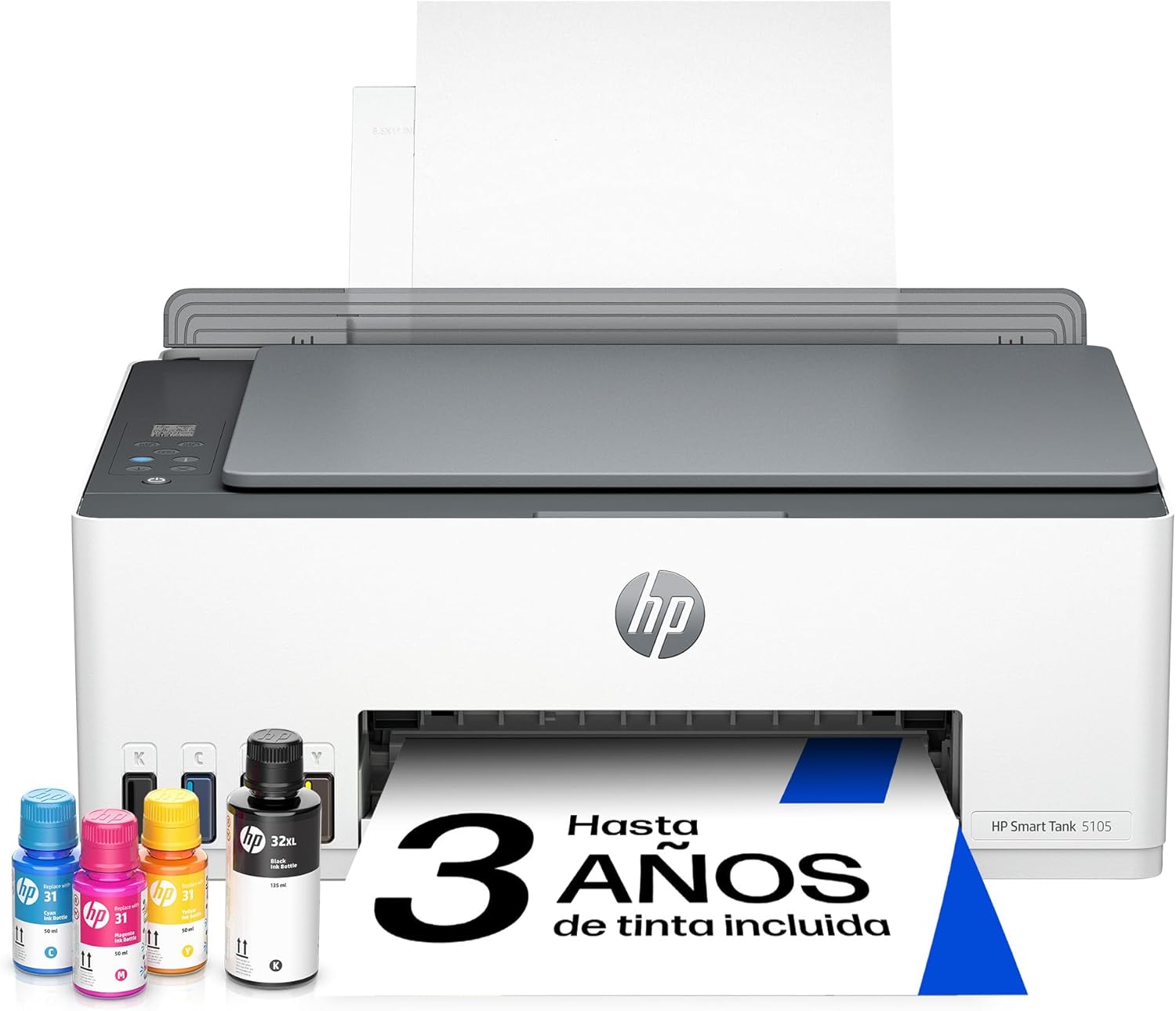 Detalle de HP Smart Tank 5105: Impresora multifunción 3 en 1 con gran depósito de tinta y Wi‑Fi