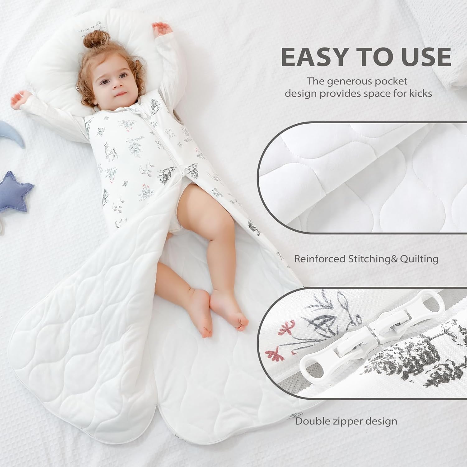 Thumbnail 3 de Mosebears Baby Sleeping Bag 2.5 Tog (bamboo), Forest – toddler wearable sleeping bag for 6–18 months