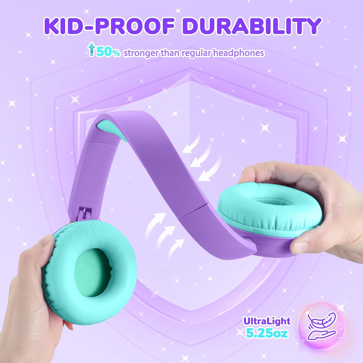 Detalle 2 de iClever Kids Bluetooth Headphones, 60-hour battery