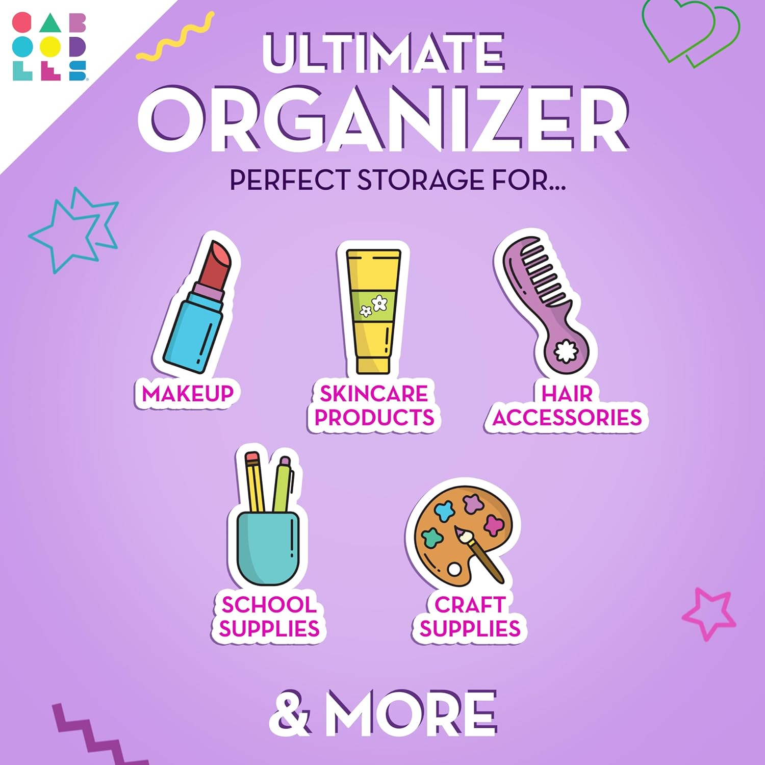 Detalle de Caboodles On-The-Go Girl Organiseur de Maquillage — Plastique Dur, Miroir Intégré et Fermeture Sécurisée