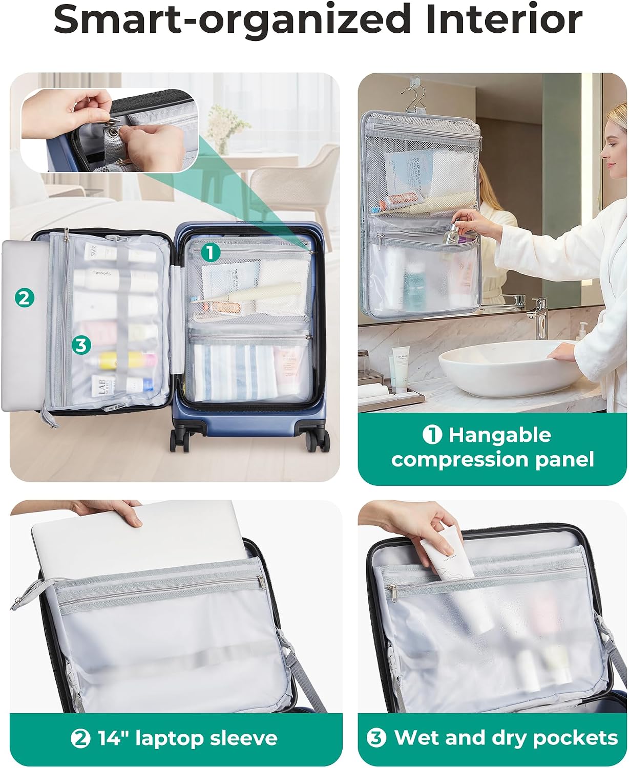 Detalle 2 de BAGSMART Carry-On Suitcase 20-Inch