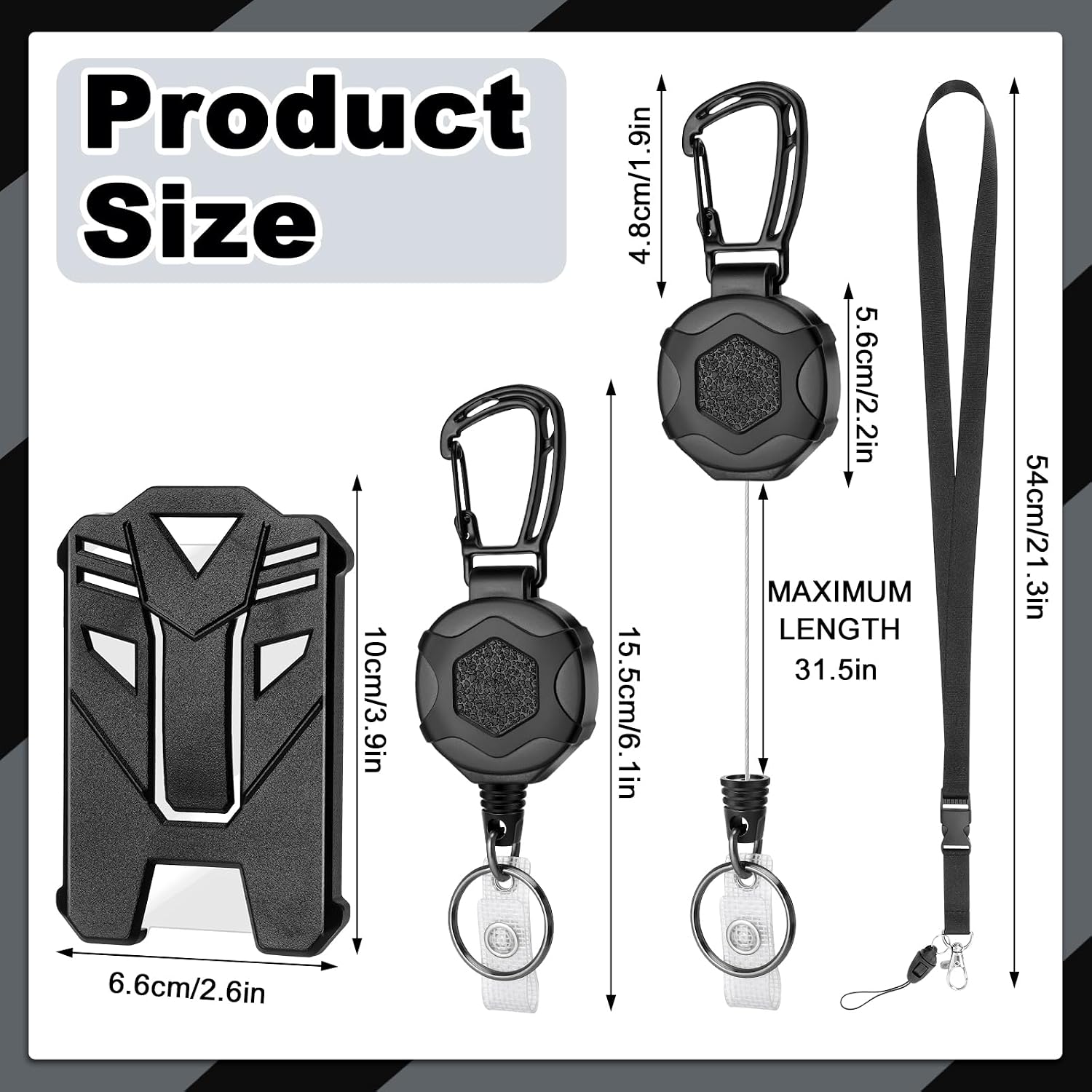 Detalle 2 de 2 Pack Heavy Duty Retractable Keychain 31.5