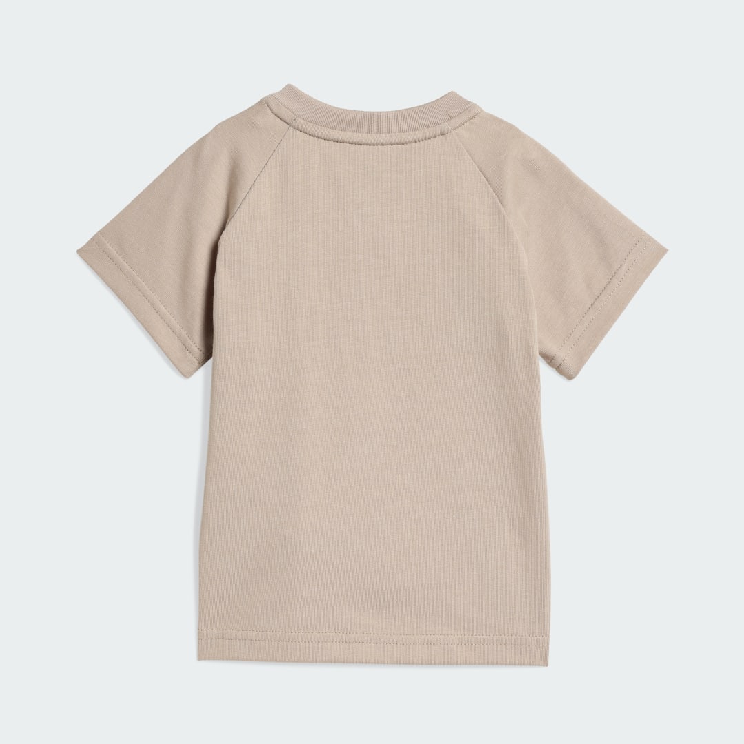 Thumbnail 2 de Adidas conjunto Trefoil de camiseta y pantalón corto beige