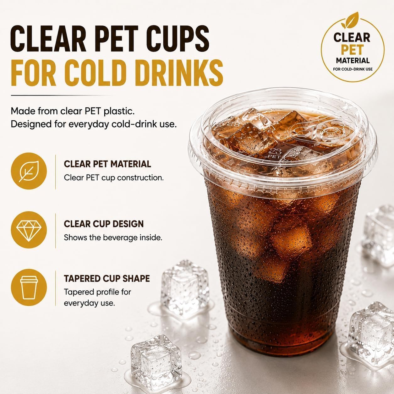 Thumbnail 3 de JYTHGPUC fu 16 oz Clear PET Cups with Strawless Sip Lids, 100 Pack