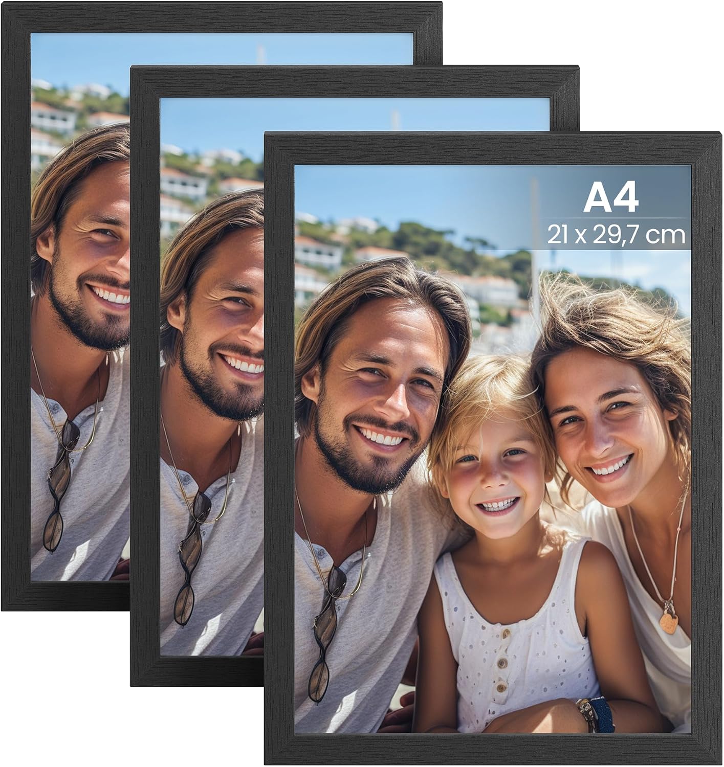 Thumbnail 6 de SONGMICS Picture Frames set of 3 (A3/A4, 28 x 36 cm) black ash RPF064B01