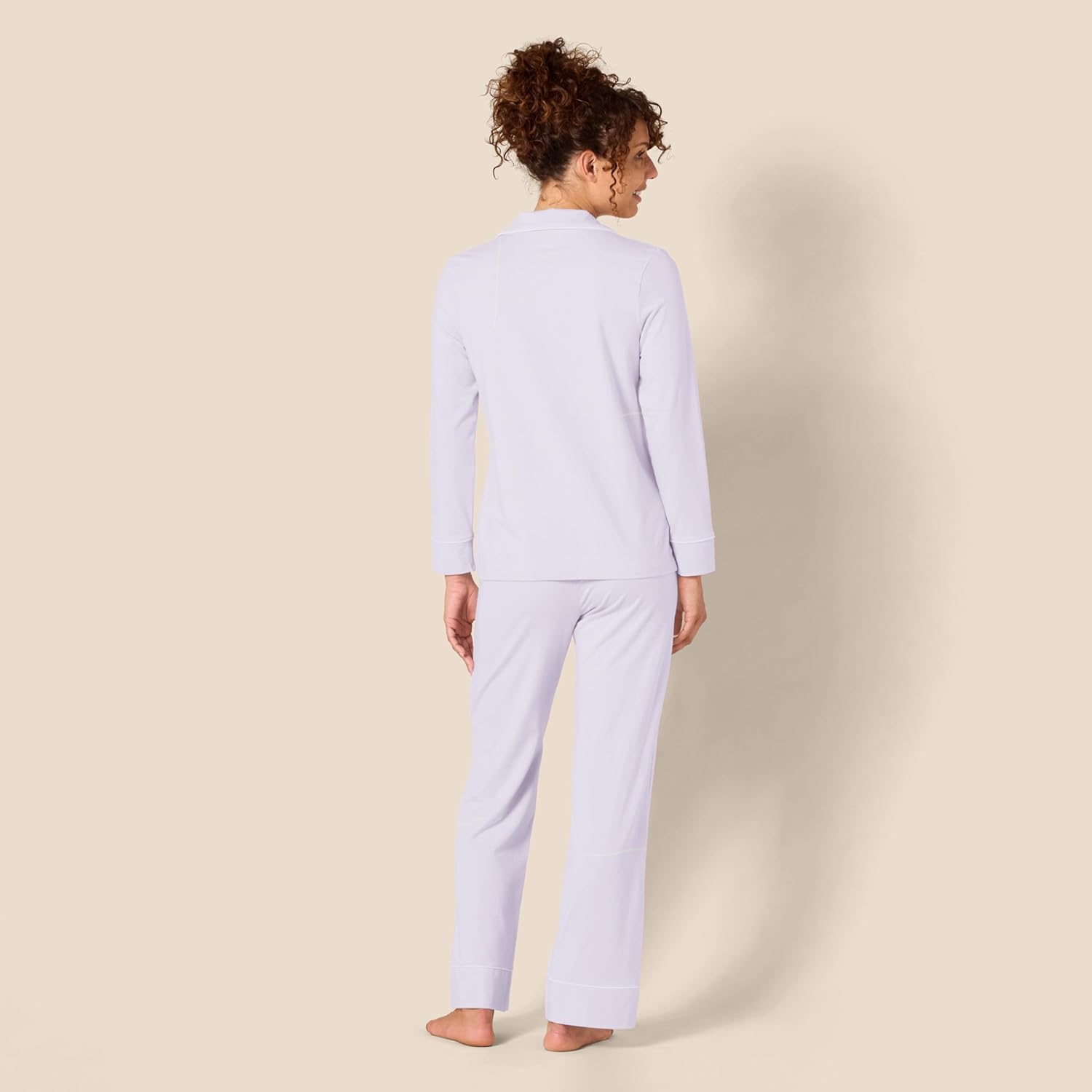 Thumbnail 1 de Amazon Essentials Women's Cotton Modal Long-Sleeve Shirt and Full-Length Bottom Pyjama Set