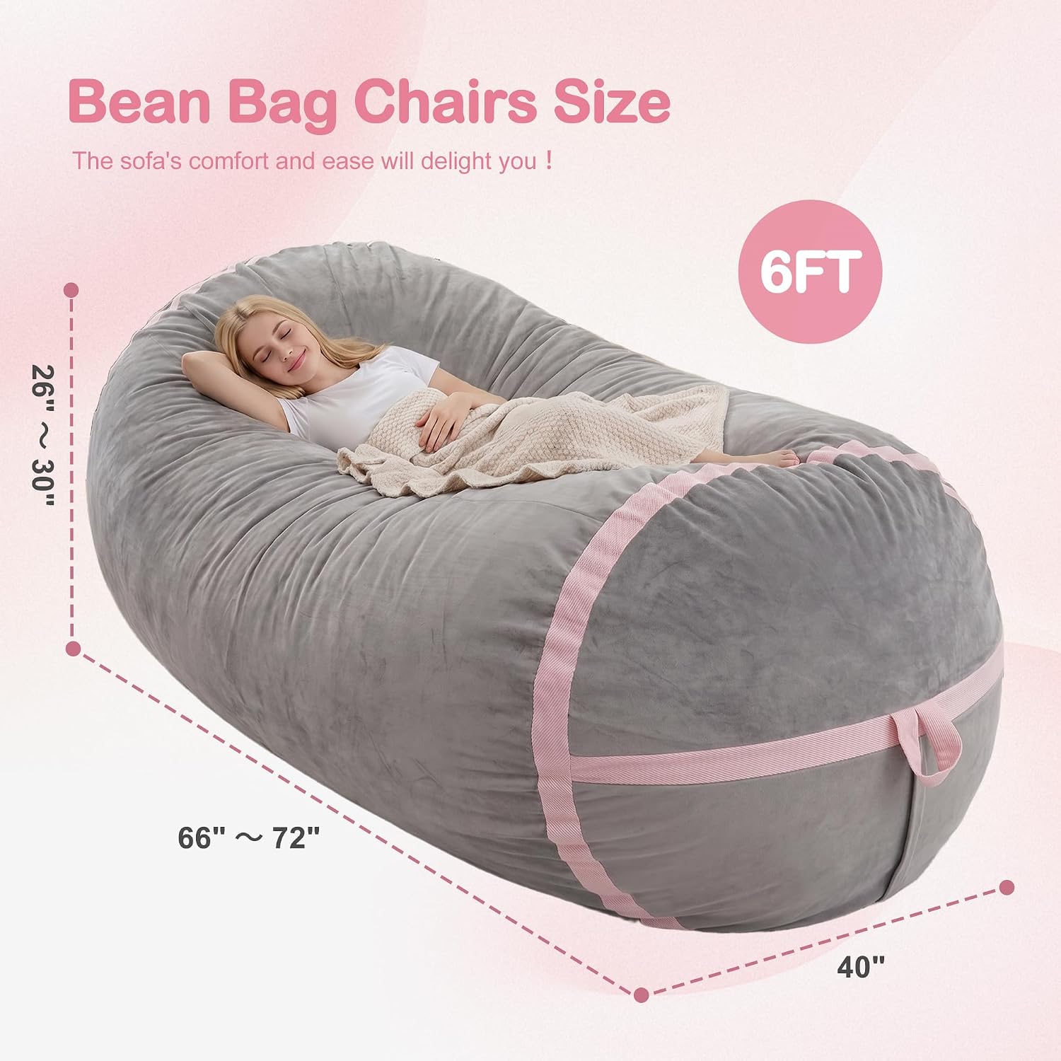 Detalle 2 de HABUTWAY Bean Bag Chair 6-Foot