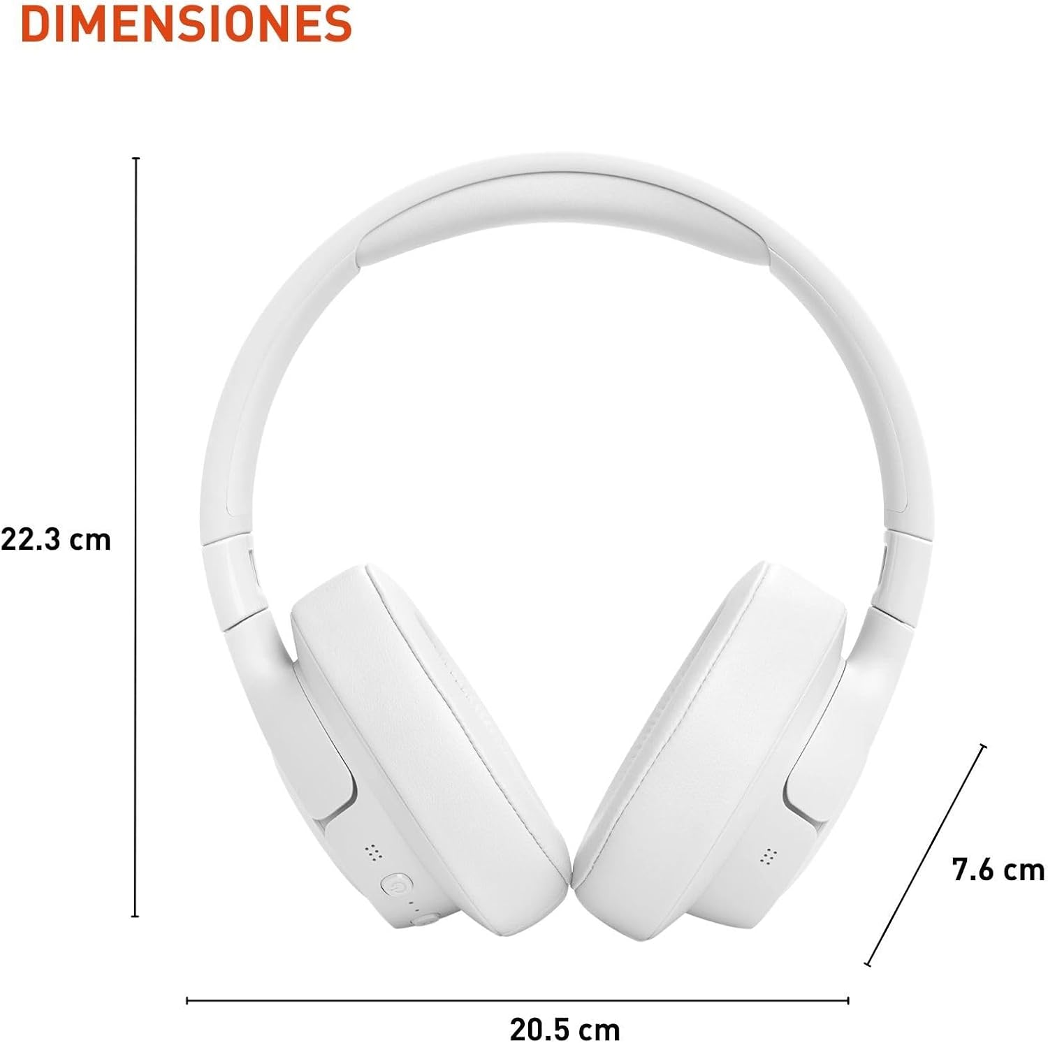 Detalle de JBL Tune 770NC (JBLT770NCWHTAM) Over-Ear Headphones, Adaptive Noise Cancelling, Bluetooth 5.3